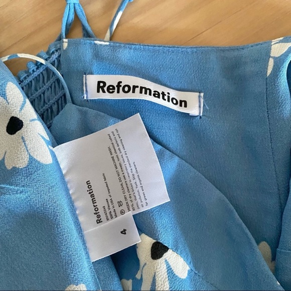 Reformation juliette midi dress blue florals - Picture 6 of 11